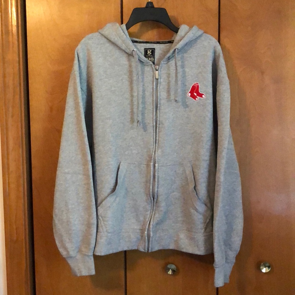 Gray Red Sox Zipper Hoodie